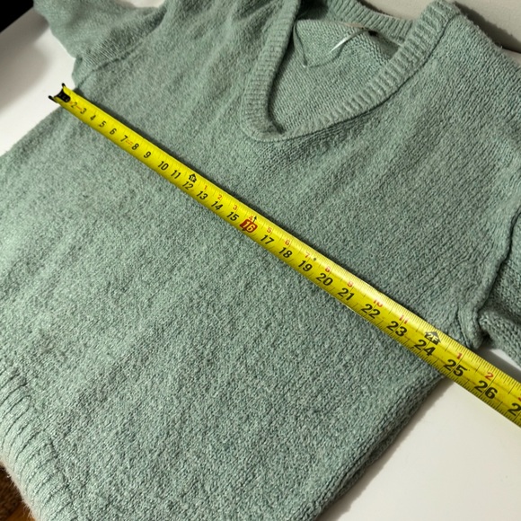 Free People cotton blend oversized bohemian cottagecore mint green Sweater - Picture 6 of 8